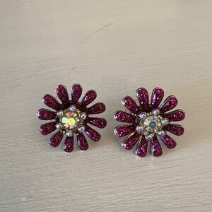 Betsey Johnson Fuschia Flower Earring studs